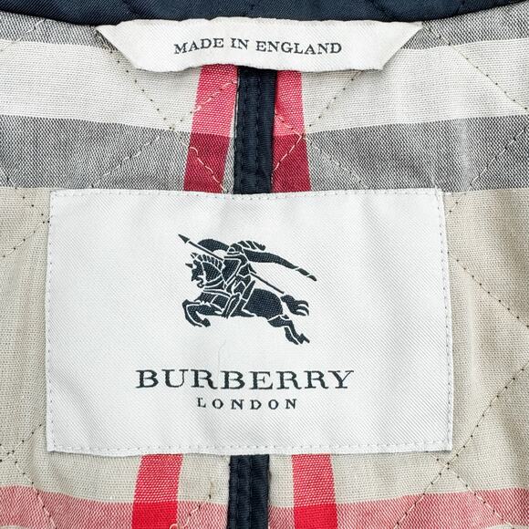 Burberry Coat Black Sz M Quilted Puffer Winter Plaid Jacket Check Brit Light - Picture 4 of 16